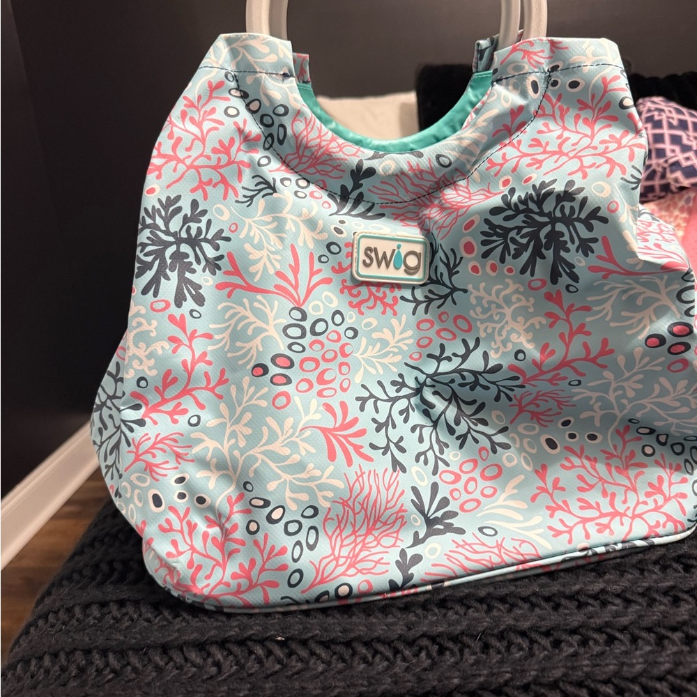 Swig Coral Patterned Tote Bag